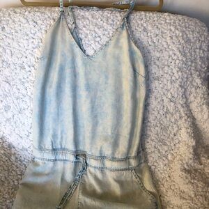 BLANKNYC small Jean short romper with back and side pockets NWT.
